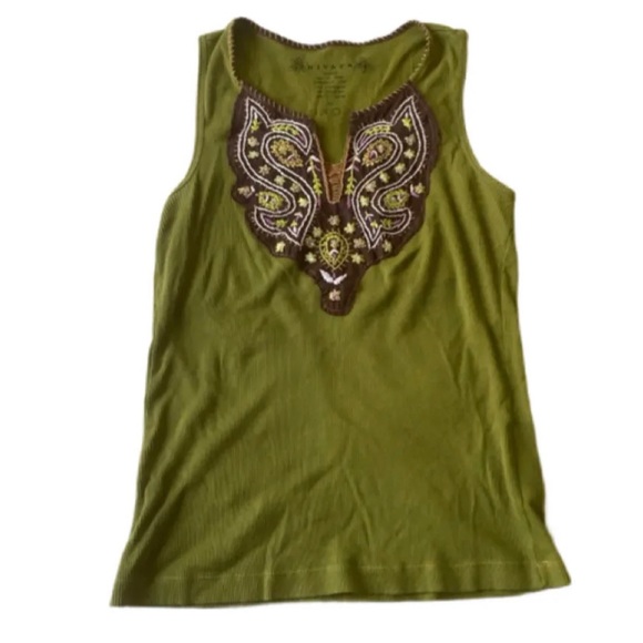 Nevada Boho Green Tank Top - Picture 2 of 3